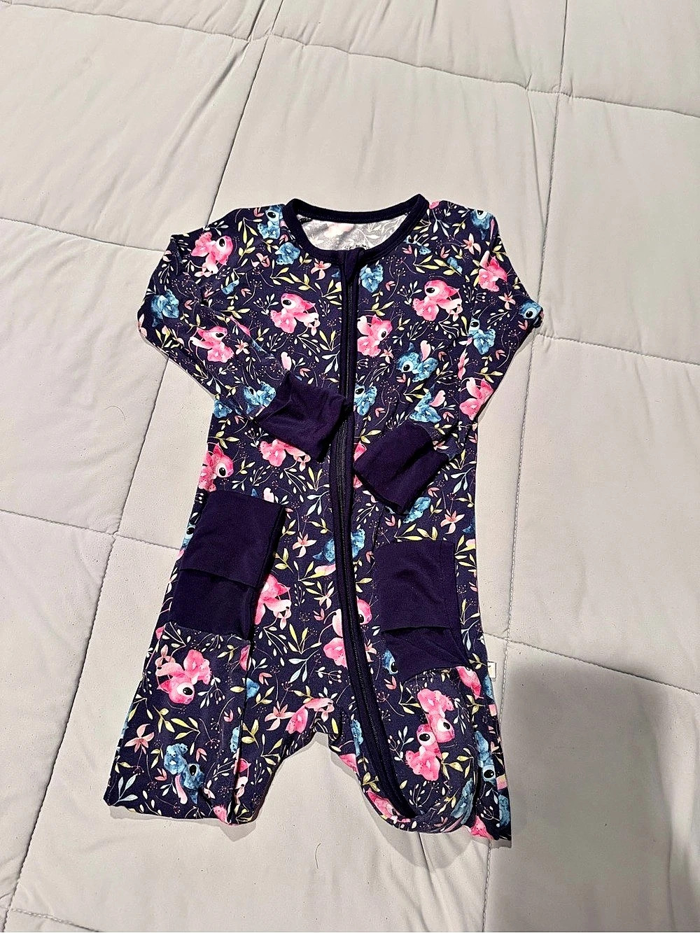 Scoots Disney Aloha Stitch Zippy Pajama Footie